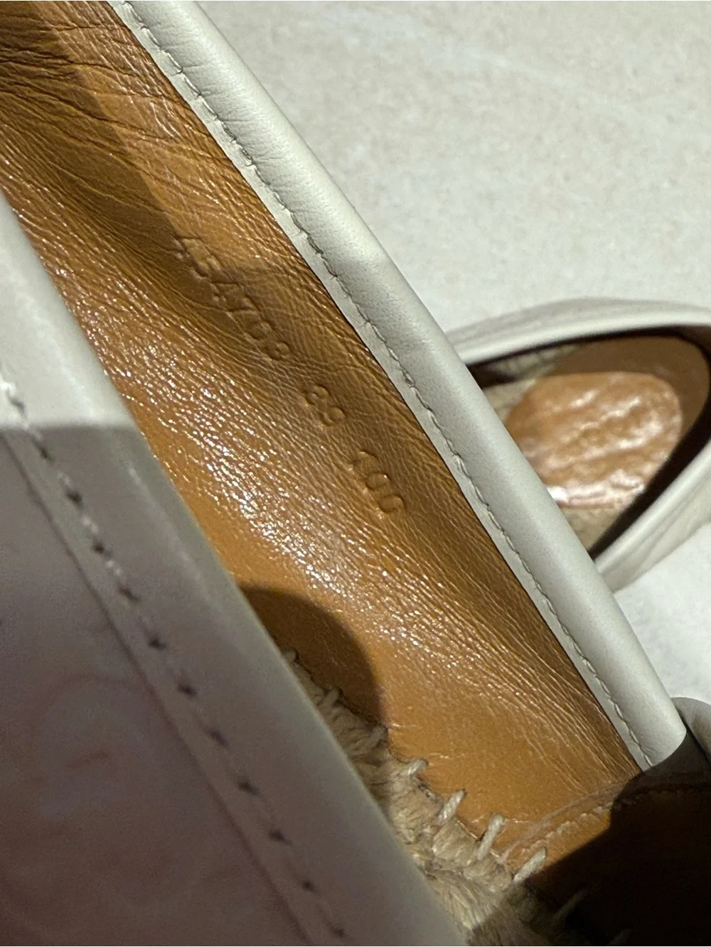 Gucci White Embossed Leather Espadrille Flats
